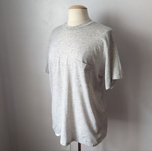 Vintage 50/50 Heather Gray Drapey Pocket T-shirt Size XL
